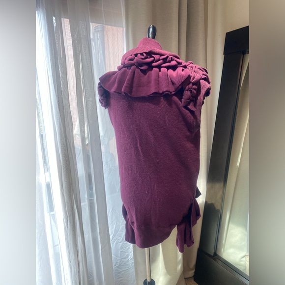 ✨🍇 Timeless Boho Elegance: Vintage Plum Sparkle Cardigan 🍇✨ - Picture 7 of 11